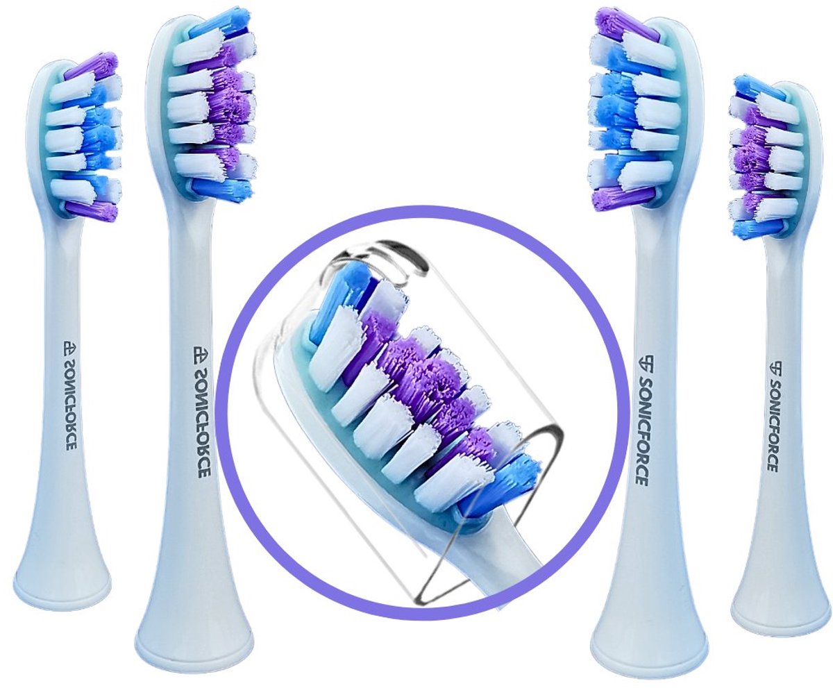 4x Merkloze Sonische Opzetborstels Wit Steriel Vervangend voor OROMED ORO SONIC NEXT WHITE