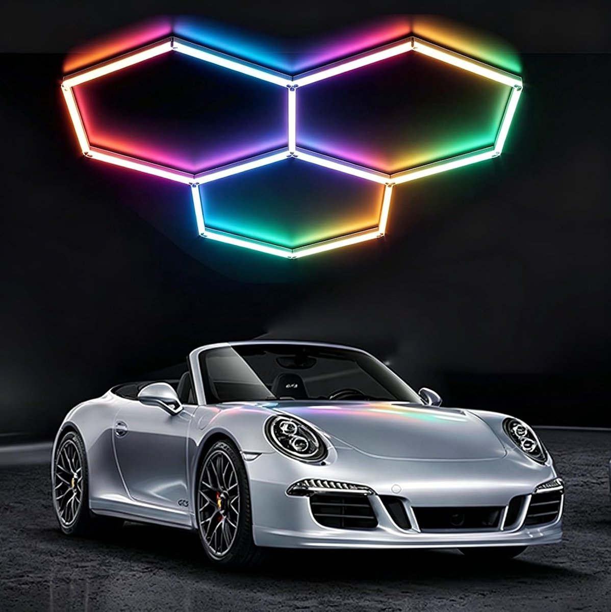 LIROPAU 3-Hex 45W RGB LED Honeycomb Garage Lamp - ShopVlot