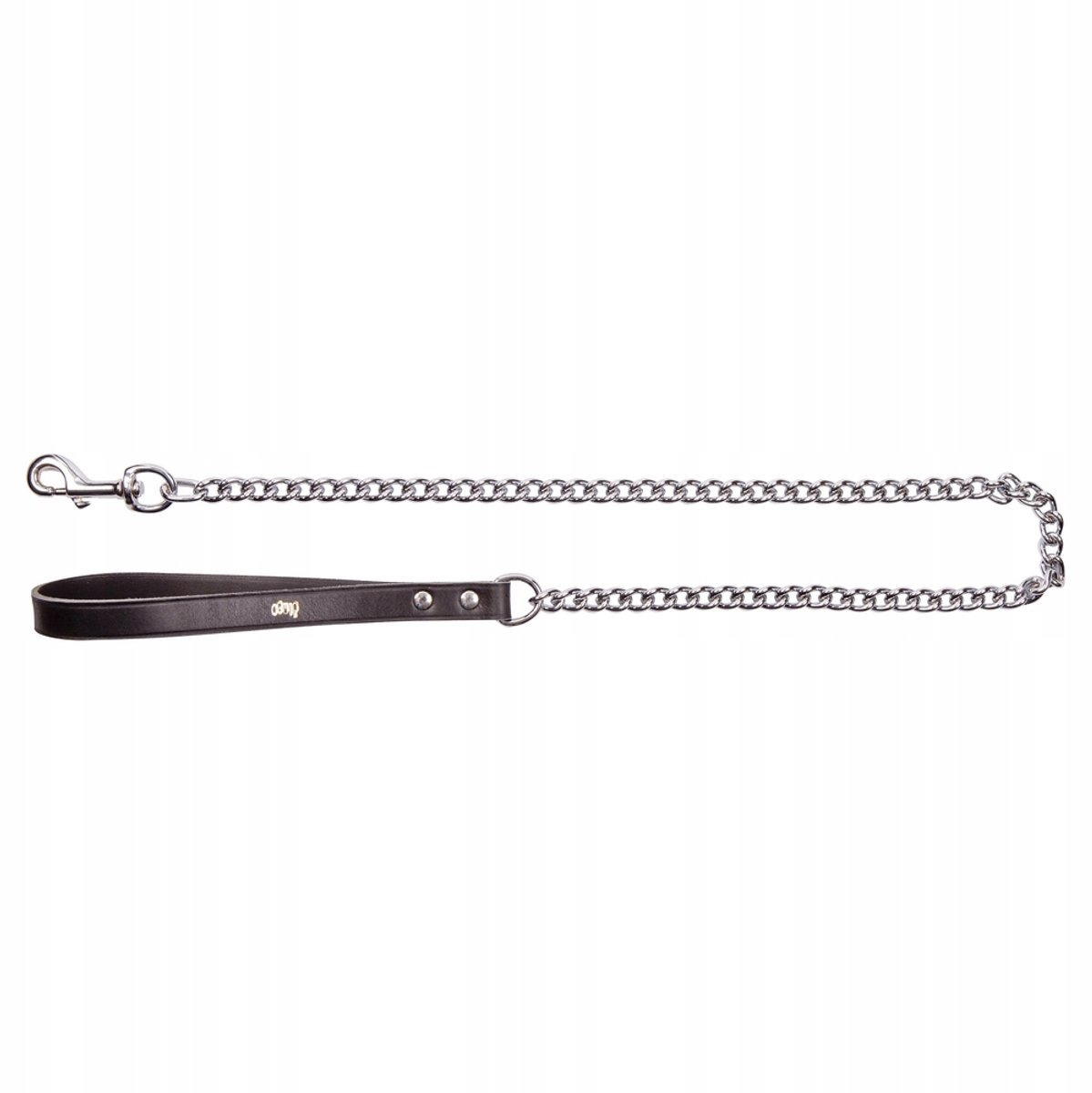 Dingo Leren Halsband Ketting Zwart 115cm