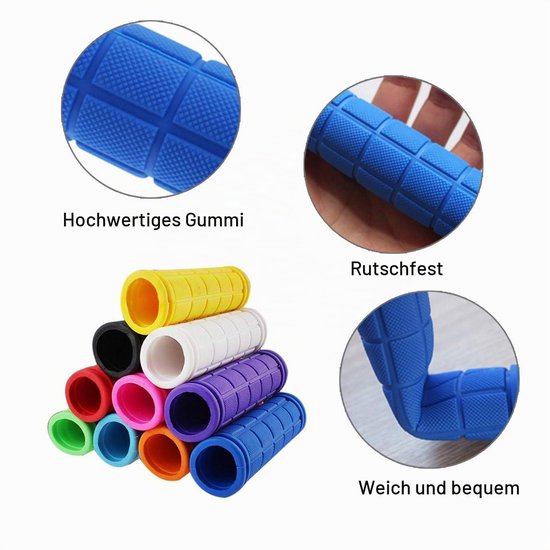 Fietsgrips van zacht rubber, antislip, voor fiets/MTB/BMX (2 paar) — afbeelding 2