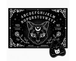 Ouija bord - Goasthunting - Geesten - Tarot - Ouija spel - Ouija set - Ouija board - Spiritueel cadeau - Spiritbord - Spirituele communicatie - Paranormale verkenning - Speak to the Spirits - Ouija bord met houder - Kat
