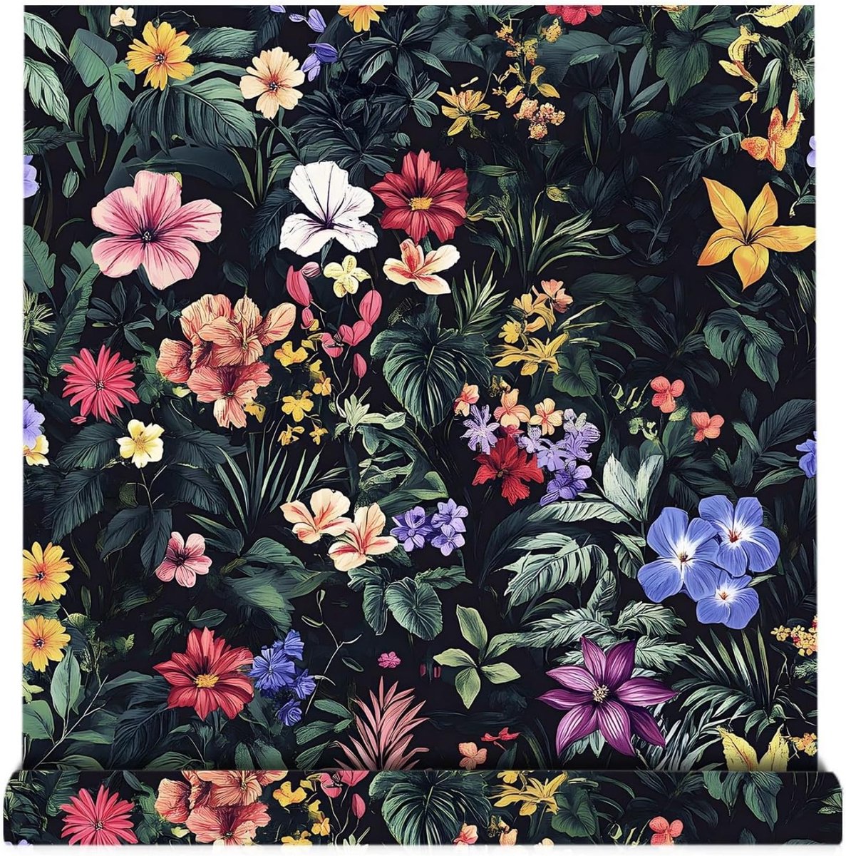 1 rol zelfklevend behang - 44 × 500 cm - Bloemenpatroon - Op maat te snijden - Waterdicht, oliebestendig, verwijderbaar - Geschikt voor woonkamer, keuken, badkamer, slaapkamer en toilet