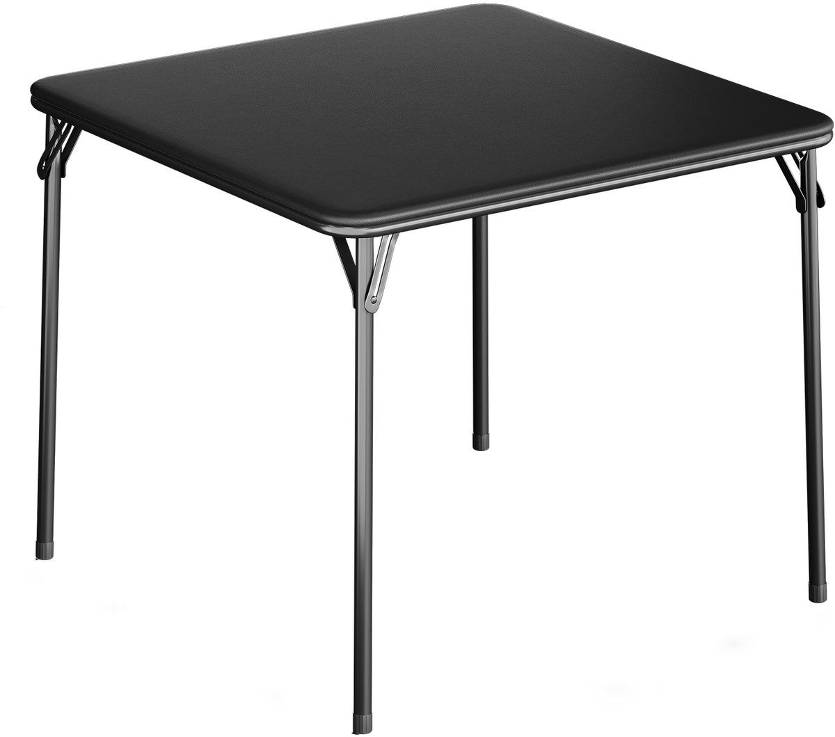 Vierkante opklapbare kaarttafel, 85 cm - met spons gevuld PU blad, waterafstotend - grijs metalen frame, geen montage nodig - draagbare tafel voor poker, eten en kamperen, geschikt voor binnen en buiten