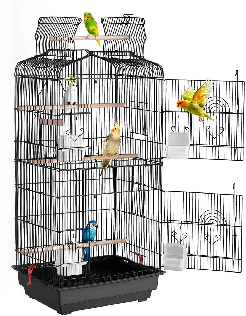 NextNovaDeals papegaaienkooi - Grote vogelkooi - Papegaaienkooi binnen groot - Vogelkooien voor binnen - 46 x 36 x 92,5 cm