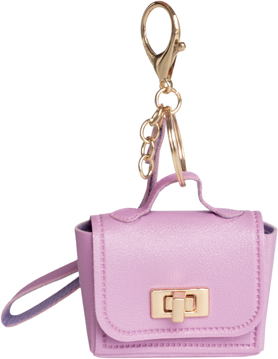 Mini Tas Sleutelhanger Lila - Kunstleren Bag Charm - Tas Hanger - Mini Handtas Accessoire