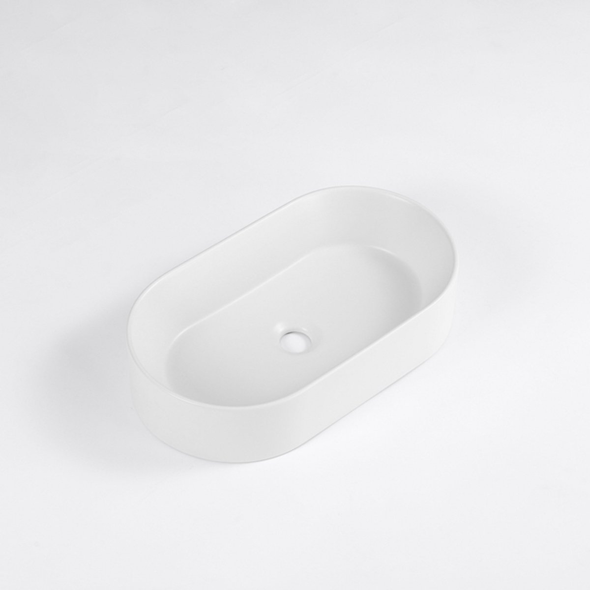 QeramiQ Dely Waskom - 52x30x11.5cm - ovaal - keramiek - mat wit