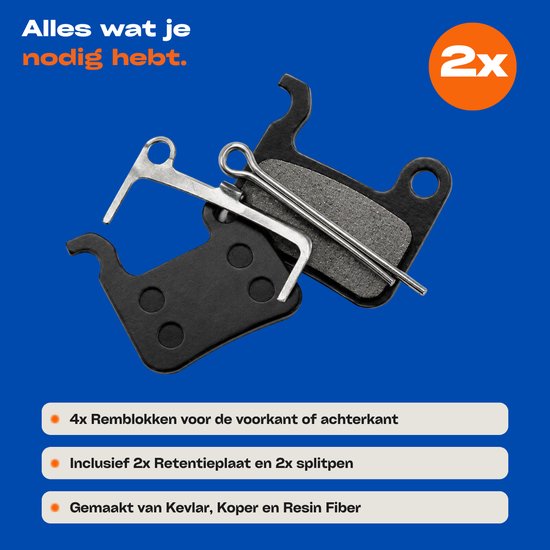 HeyParts 2 Sets Mechanische Fatbike Remblokken - Geschikt voor QMWheel V20, V20 Pro, V30 & Ouxi V8, H9 — afbeelding 4