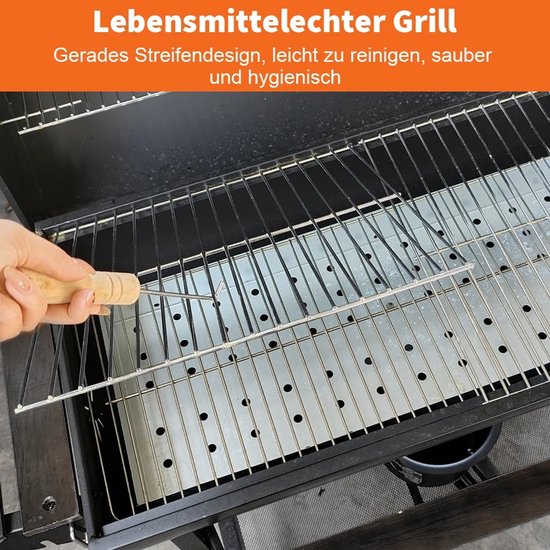 Wentinkmo Barbecuekachel BBQ -Buitenbarbecue BBQ Grill voor kamperen Picknick - Grillstandaard met wielen. — afbeelding 2