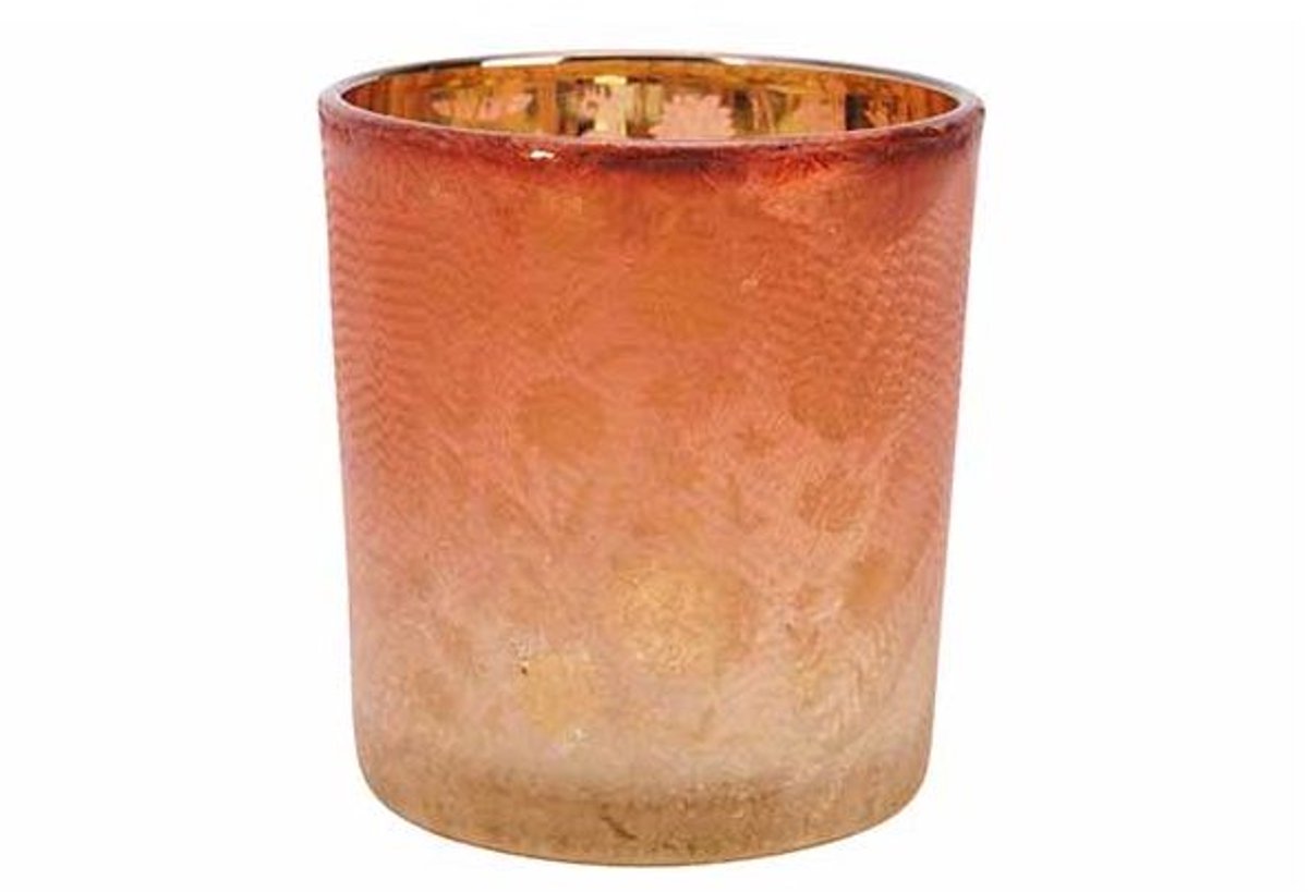 Cosy @ Home Theelichthouder Pumpkins Oranje 7x7xh8cm Glas