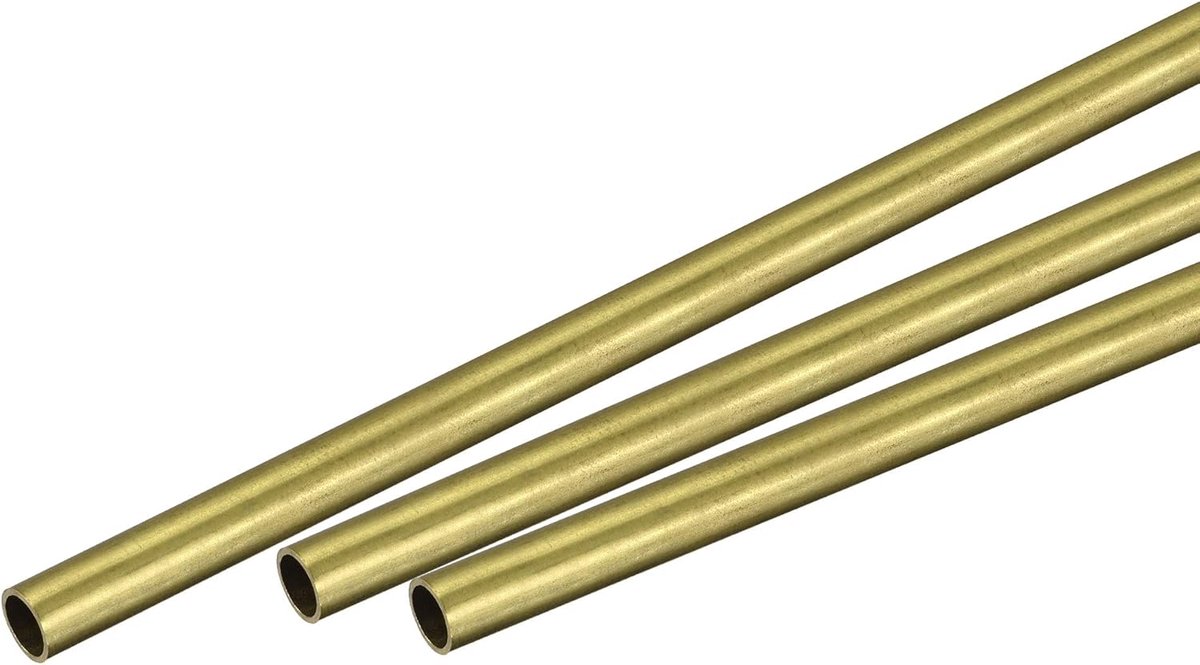 sourcing map 3 stuks messing ronde buis 6 mm buitendiam. 0,5 mm wanddikte 200 mm lengte buis