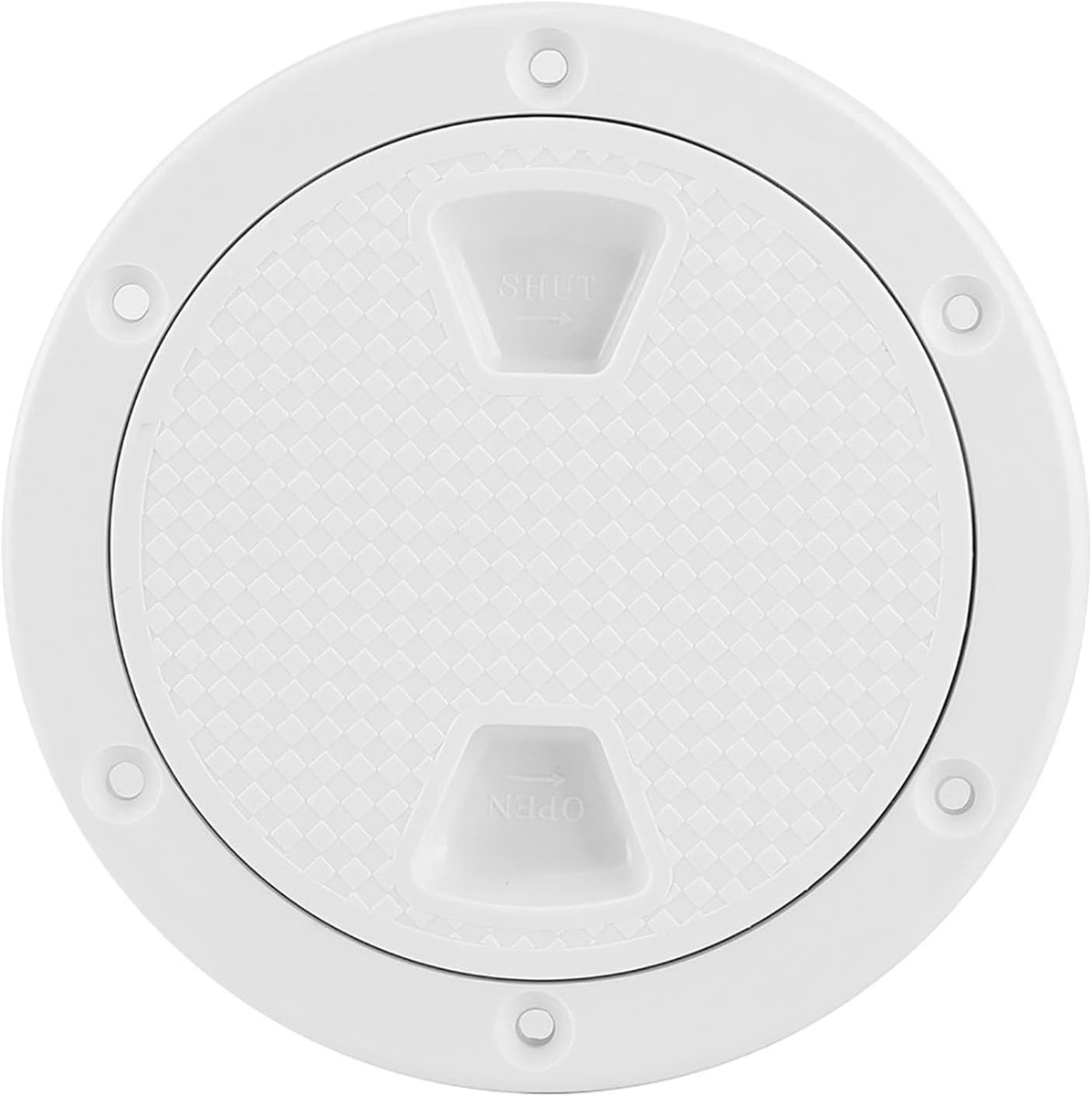 Inspectieluik, ABS Dekplaat, 4 Inch, Wit, met Schroef, voor Boot
