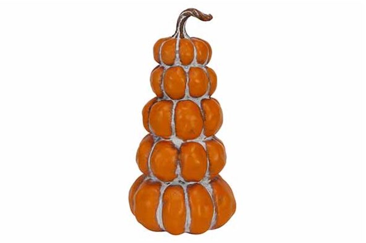 Pompoenen X4 Stacked Oranje 7,5x7,5xh15c M Langwerpig Keramiek