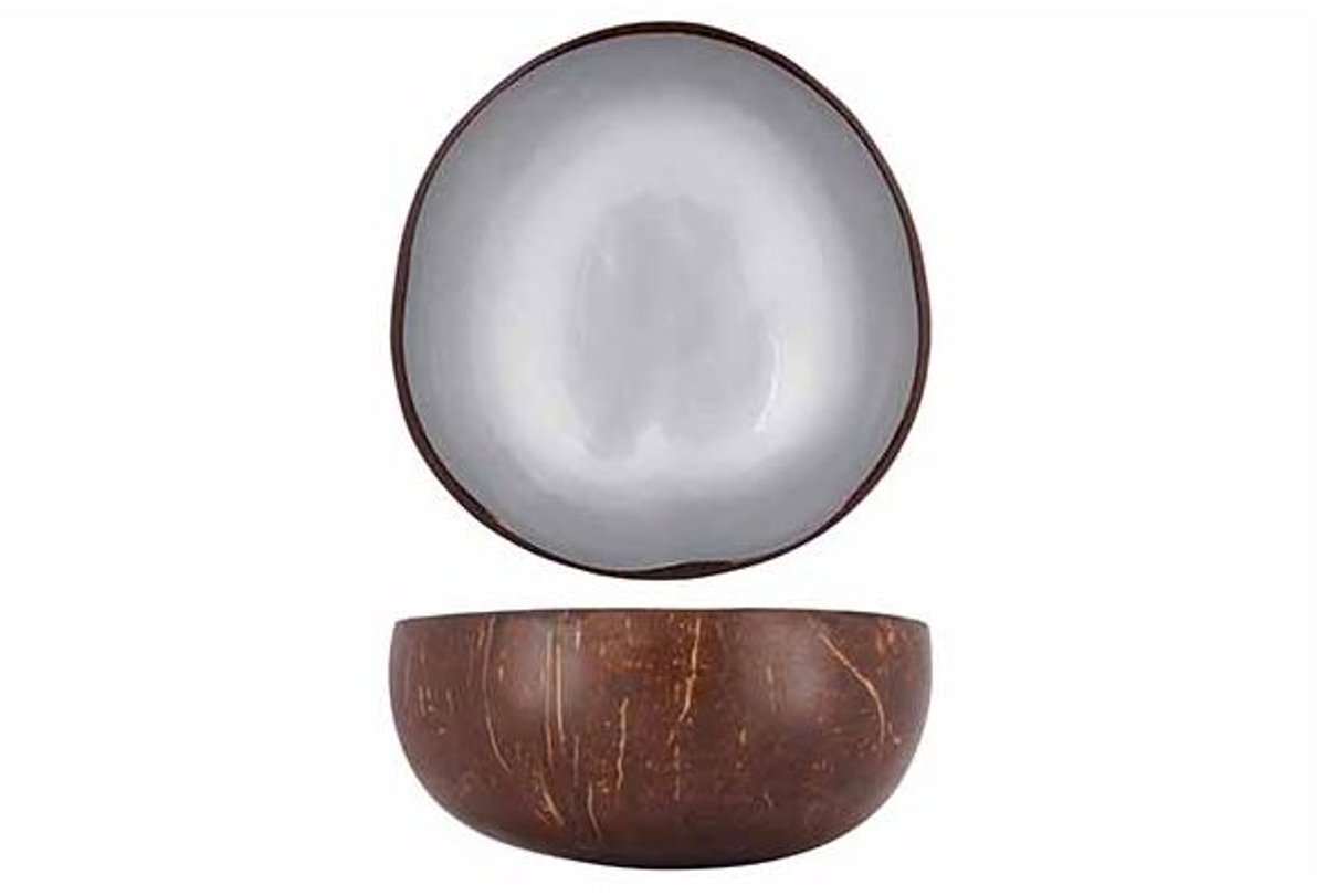 Cocosbowl Metallic Silver Paint D14cm