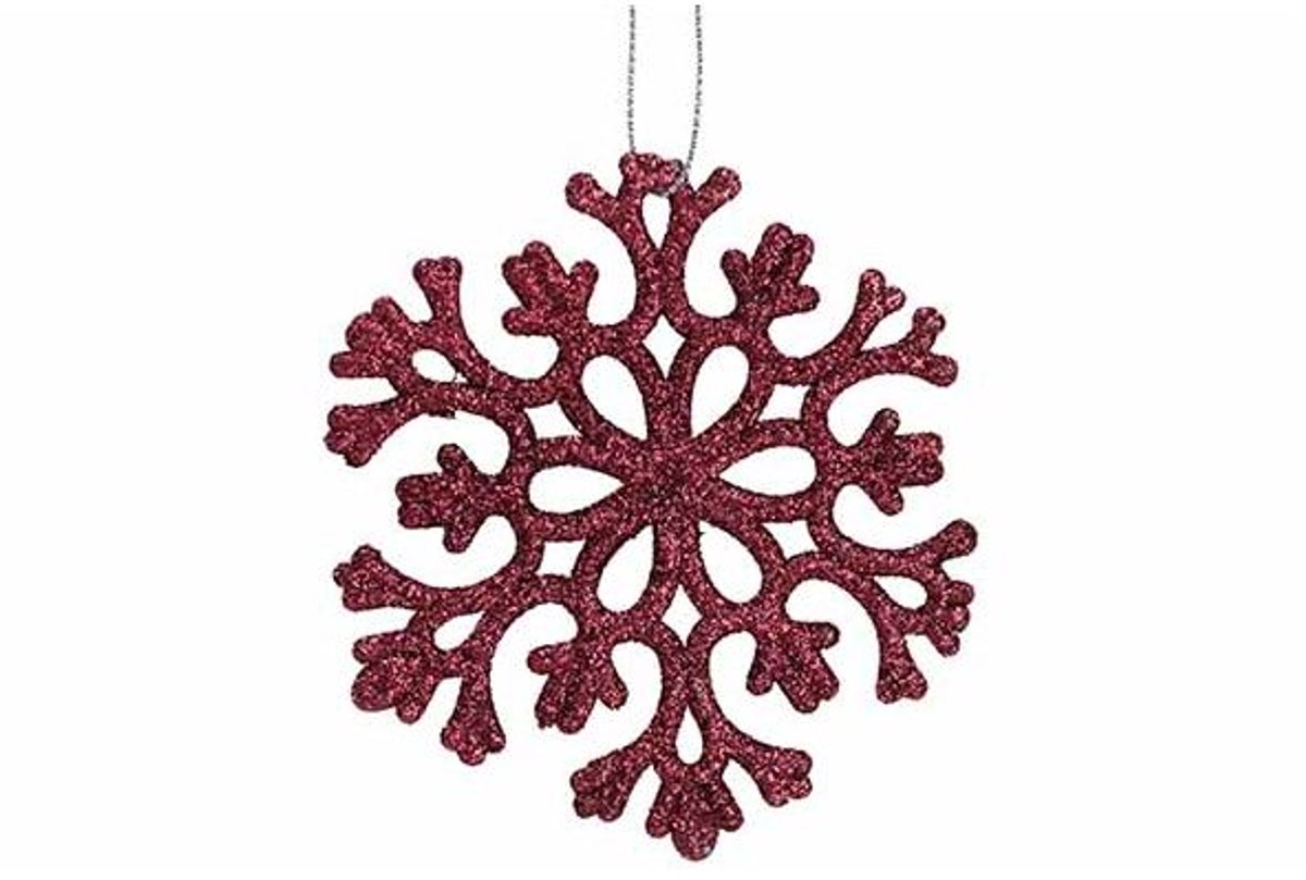 Hanger Flake Glitter Bordeaux 10xh10cm K Unststof