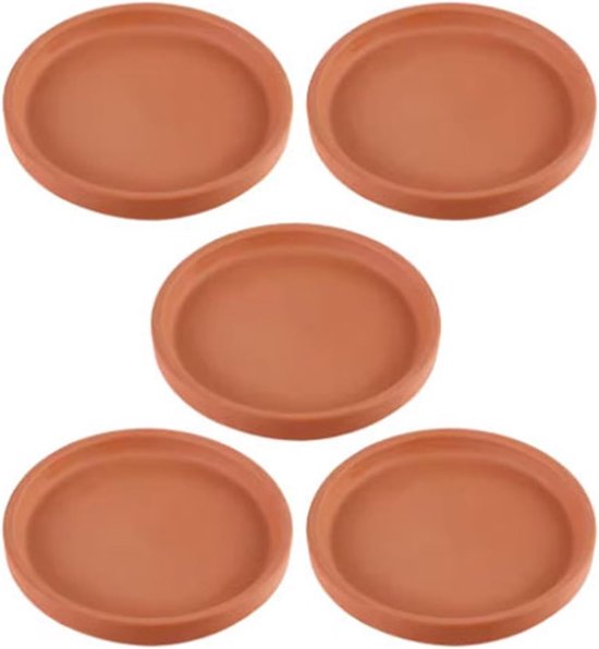 Schotels 5 stuks terracotta bloempotschalen, ronde schotels for plantenafvoer(Groot) — afbeelding 2