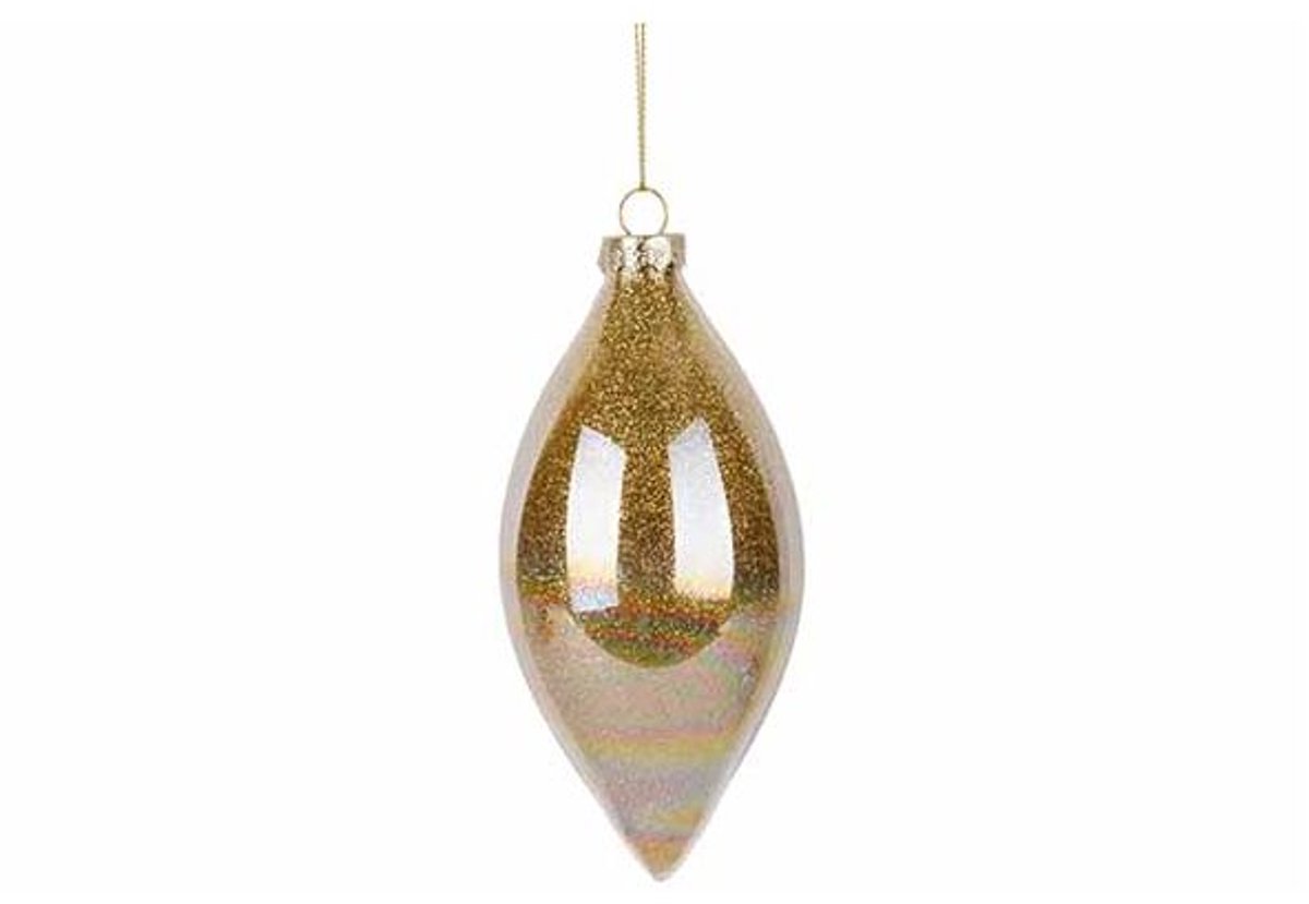 Hanger Shiny Drop Goud 6x6xh13cm Glas