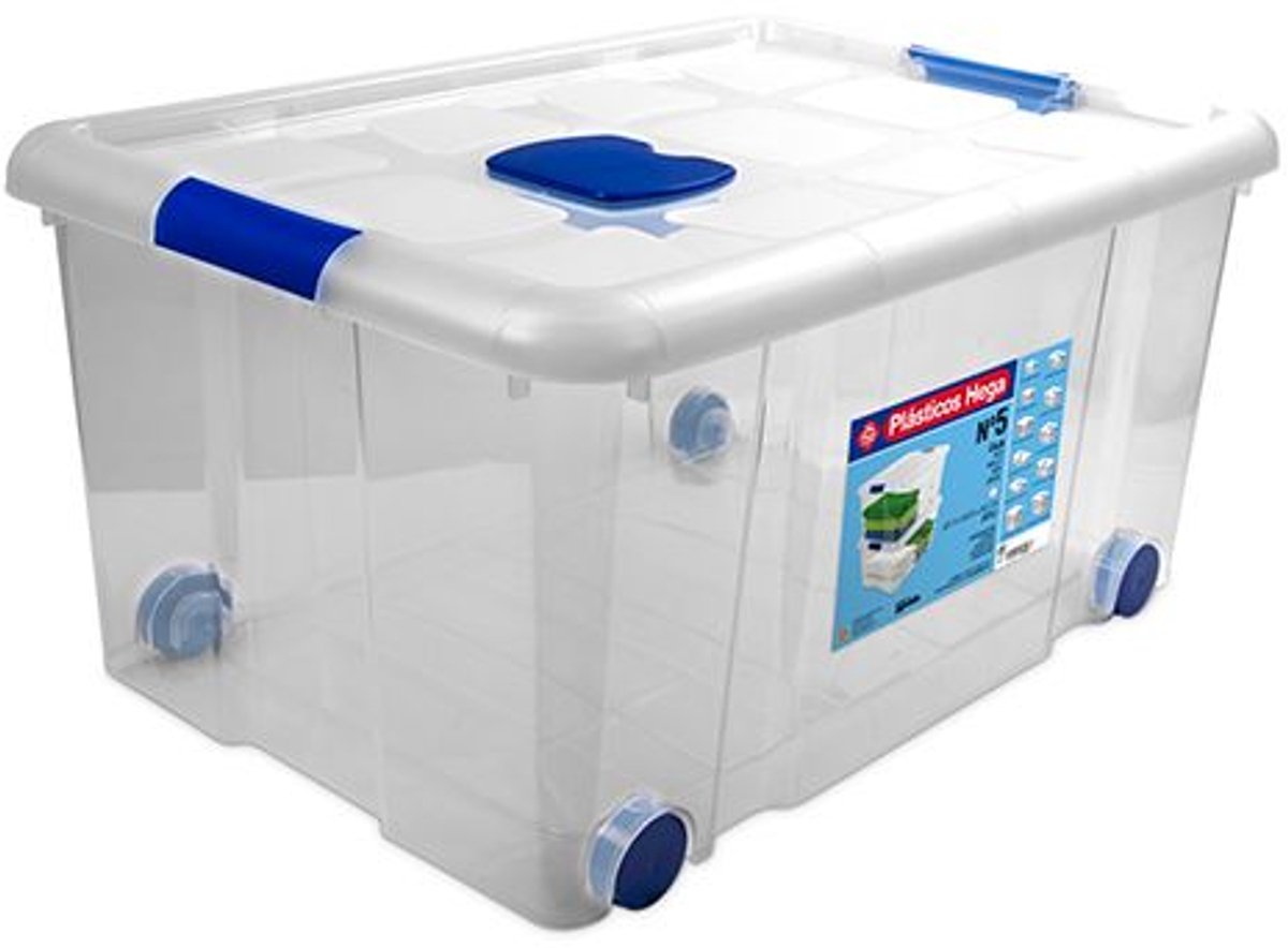 Hega Hogar Opbergbox Op Wielen 57l Transparant Nr5