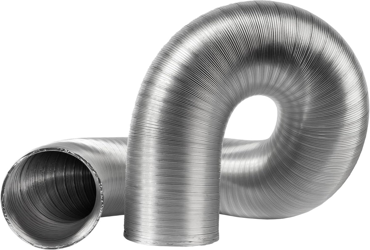 Market Aluminium buis 120 mm - 3 m lange flexibele ventilatieslang - voor wasdrogers, afzuigkap, kanaalventilatoren, airconditioning