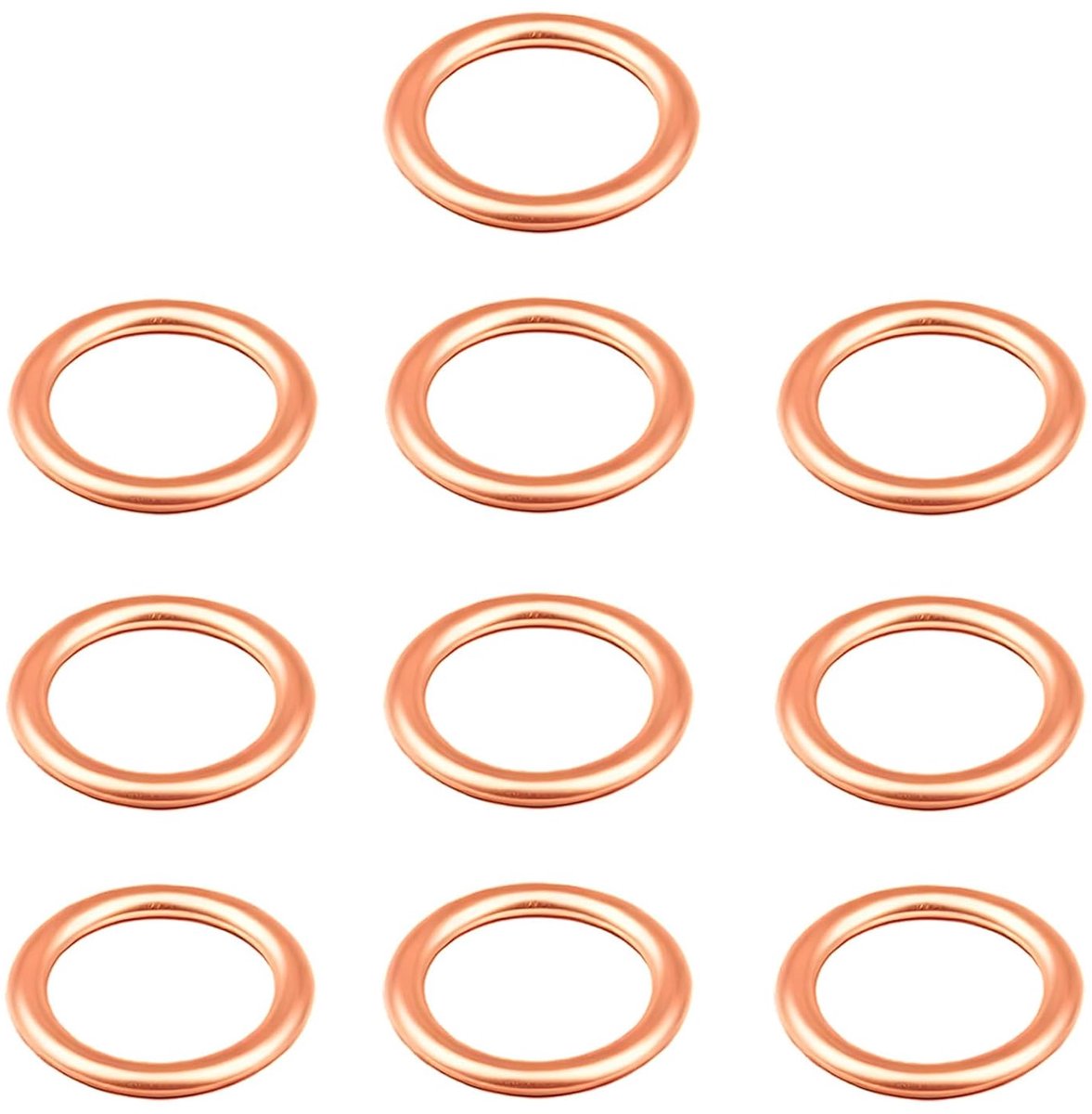 10 stuks koperen afdichtingen, afdichting voor oliecartridge, platte sluitring van koper | Hydraulische accessoires voor afvoerstop, water, brandstof (16 x 22 x 2 mm)