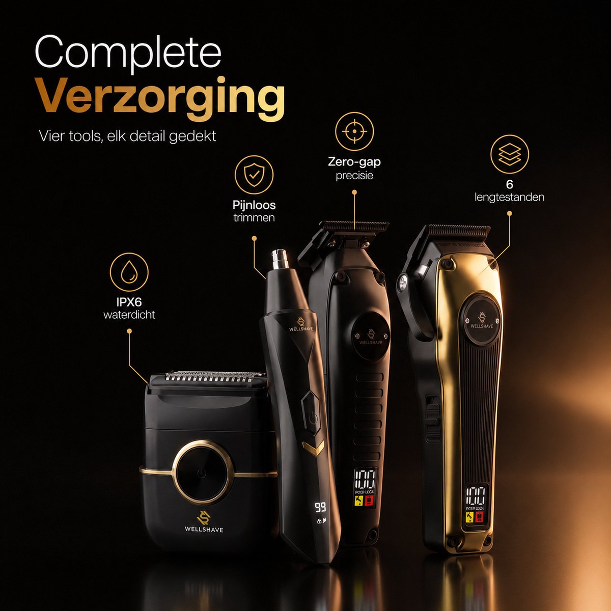 Wellshave Barber Bro 3.0 - Barber Set - Kappers set - Tondeuse Mannen - Foil Shaver - Hair Clipper - Kappers Tondeuse - Trimmer voor haar & baard - Neustrimmer - Head Shaver - Tondeuse set thumbnail 2