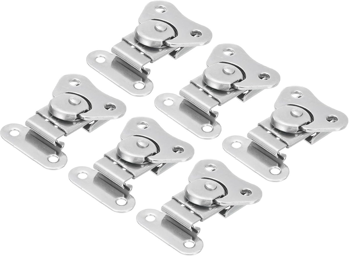 6 stuks vlinderdraaislatch, 2,1 inch vlinder, roestvrij stalen gesp, klemklem voor koffer, flight, cases, uitrusting, zilver
