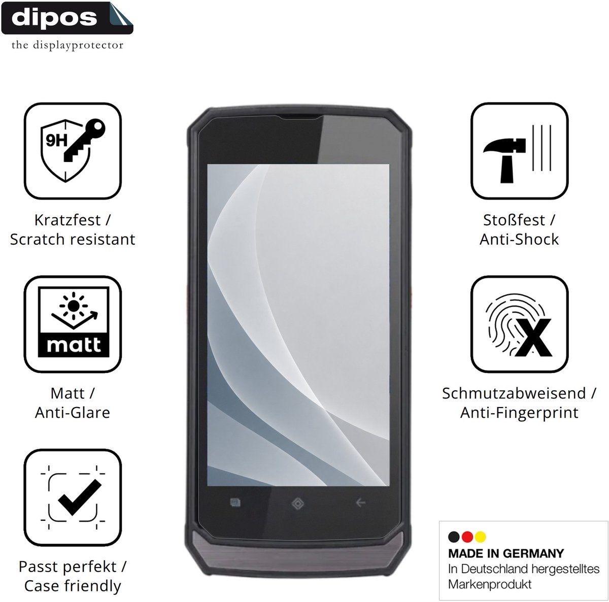 dipos – 2x Matte Pantserfolie geschikt voor Conker SX5L | 9H Screenprotector