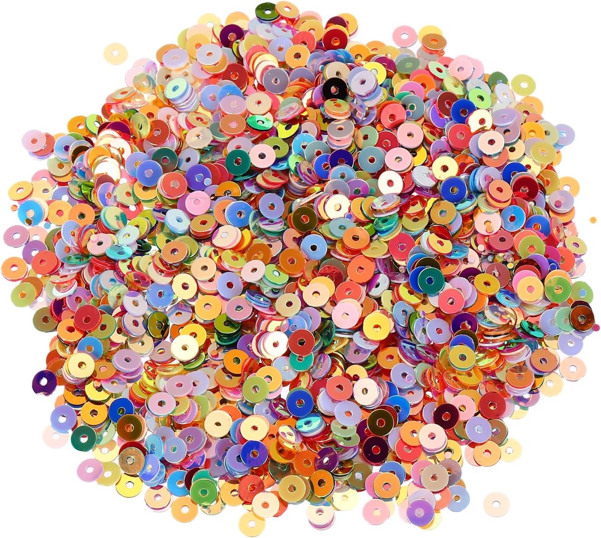 Pailletten, 4 mm, bulk cup, pailletten, borduurwerk, pailletten, ronde pailletten met gaten, voor het maken van sieraden, knutselen, naaien, make-up, nagels