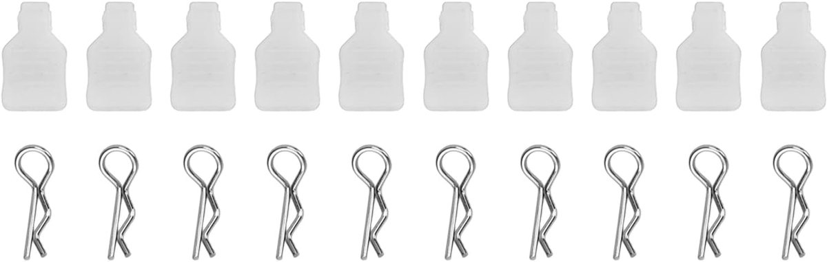 10 Stks RC Body Clips Compacte 3mm RC Body Clips met Bevestiging Mount voor 1/18 RC Auto 1/24 SCX24 RC Auto(wit) Modelauto