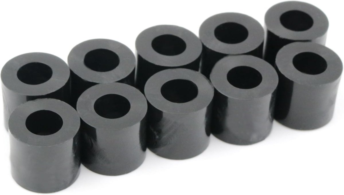 10 x afstandshulzen sluitringen L 8 mm x Ø 10/5 mm M5 rond HD-polyethyleen