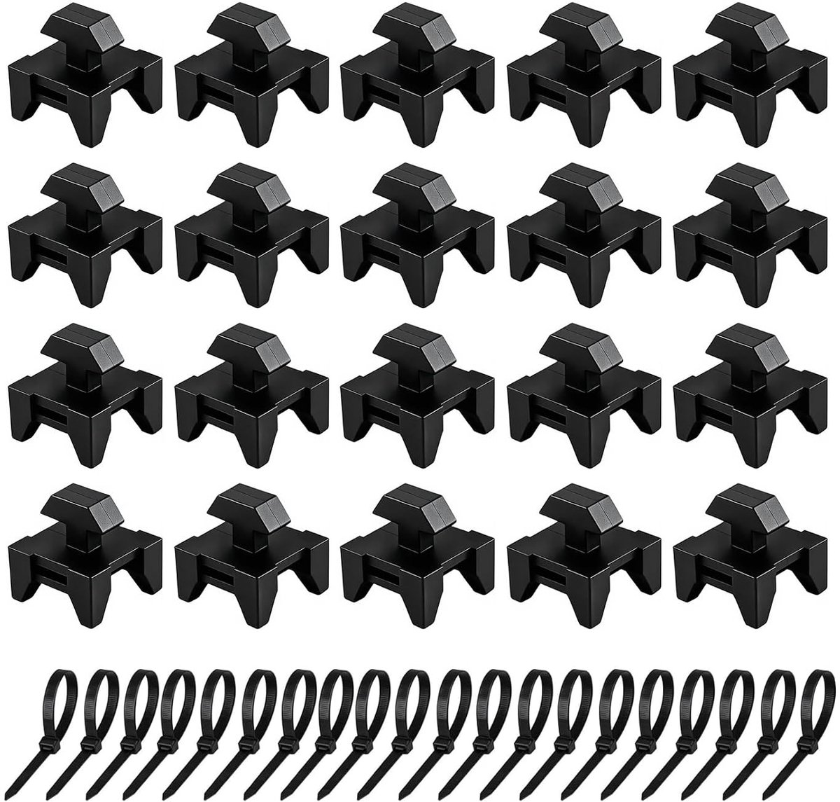 20 stuks kabelhouders groefklemmen voor aluminium profiel, 40 x 40, aluminium profiel, kabelhouder voor Europees standaardprofiel, draadklemhouder voor 3D-printers, werkplaats, huishouden