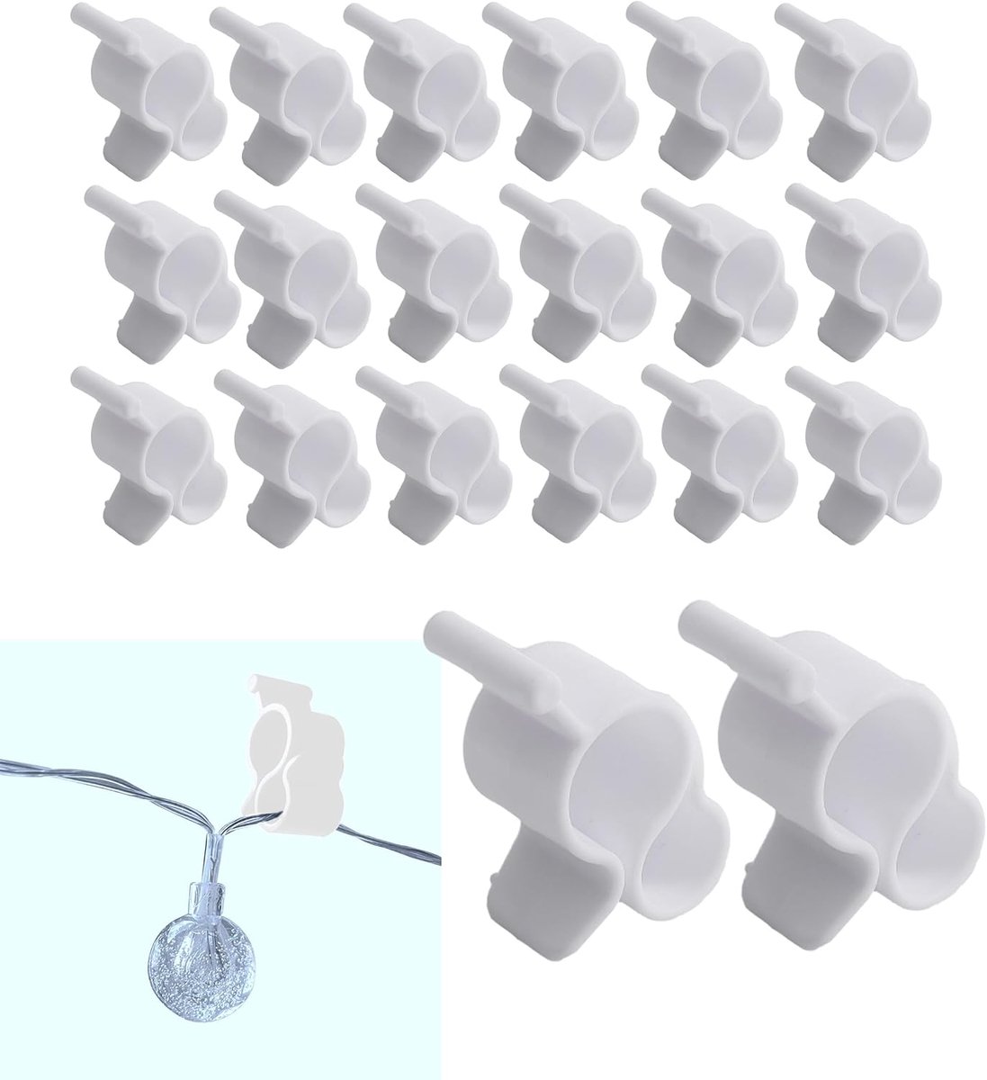 20 stuks tenthaken voor campers, tenthaken, campingaccessoires, haken voor zonnezeil voor campers, S-haken, geschikt voor gebruik in campers, caravans, camping, boten (wit)