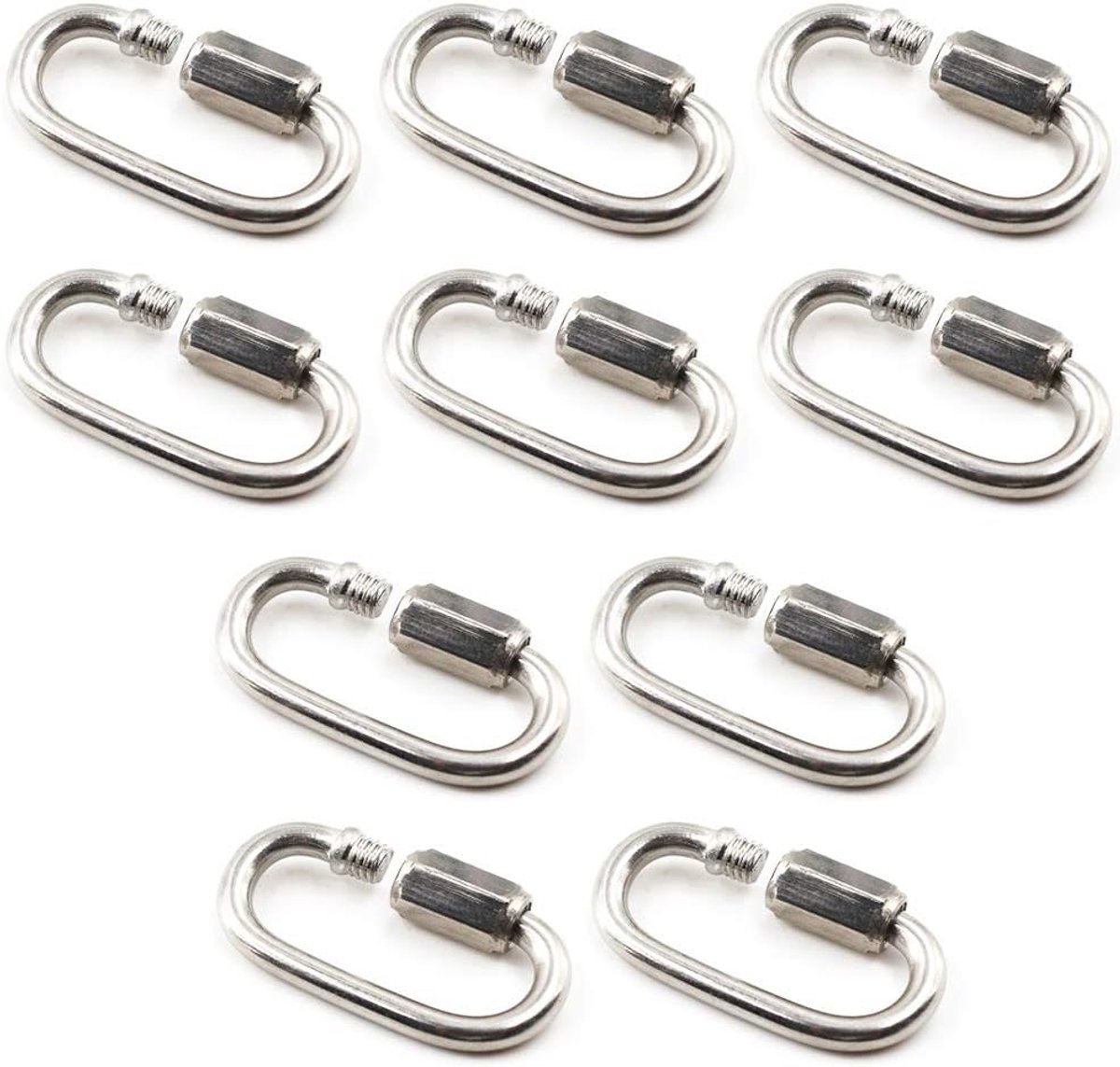 D vorm snelschakels 304 roestvrij staal snelle ketting reparatie links slot ring (10 stuks)