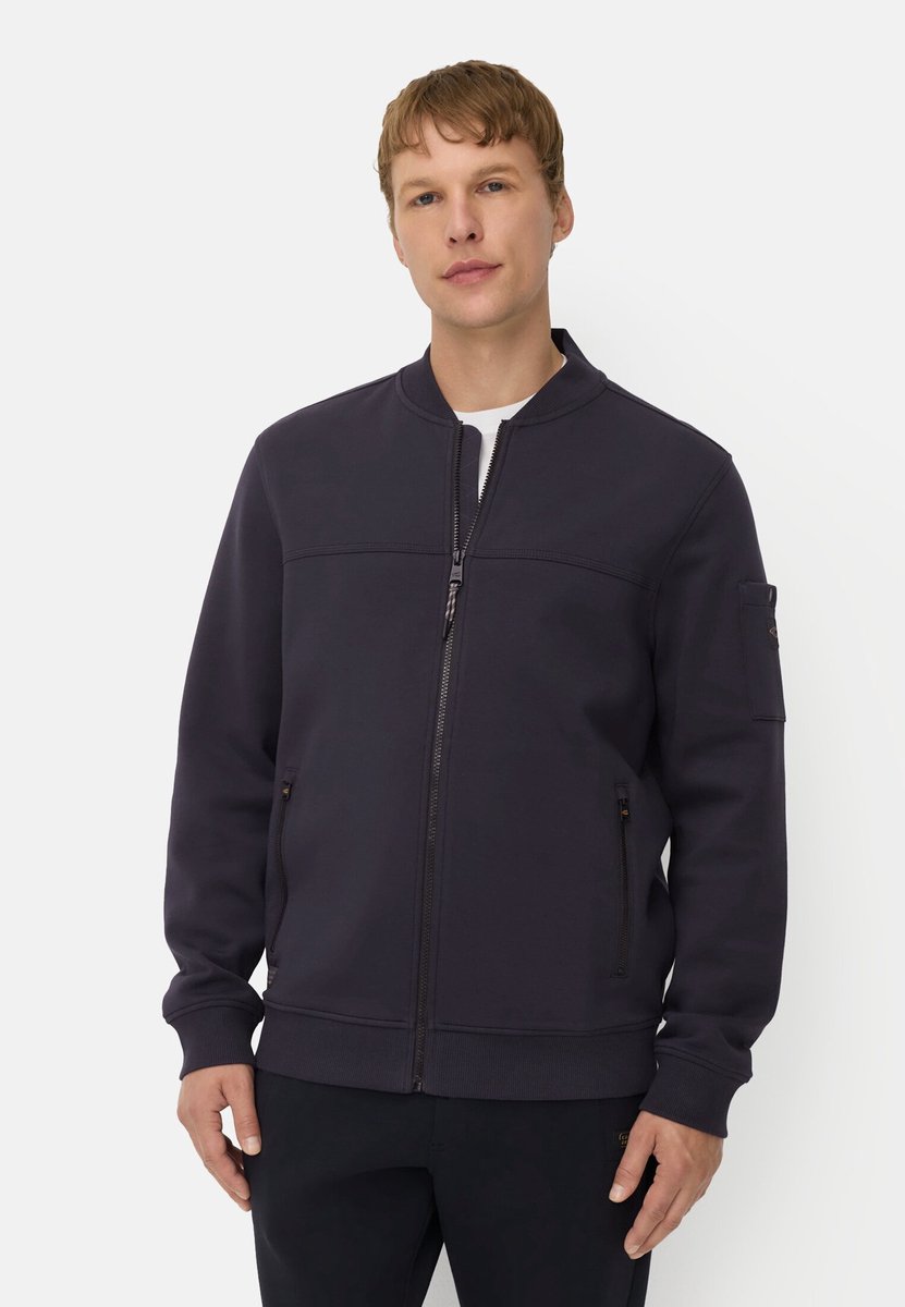 camel active fleXXXactive® sweatjack van scuba jersey - Maat menswear-M - Navy blauw