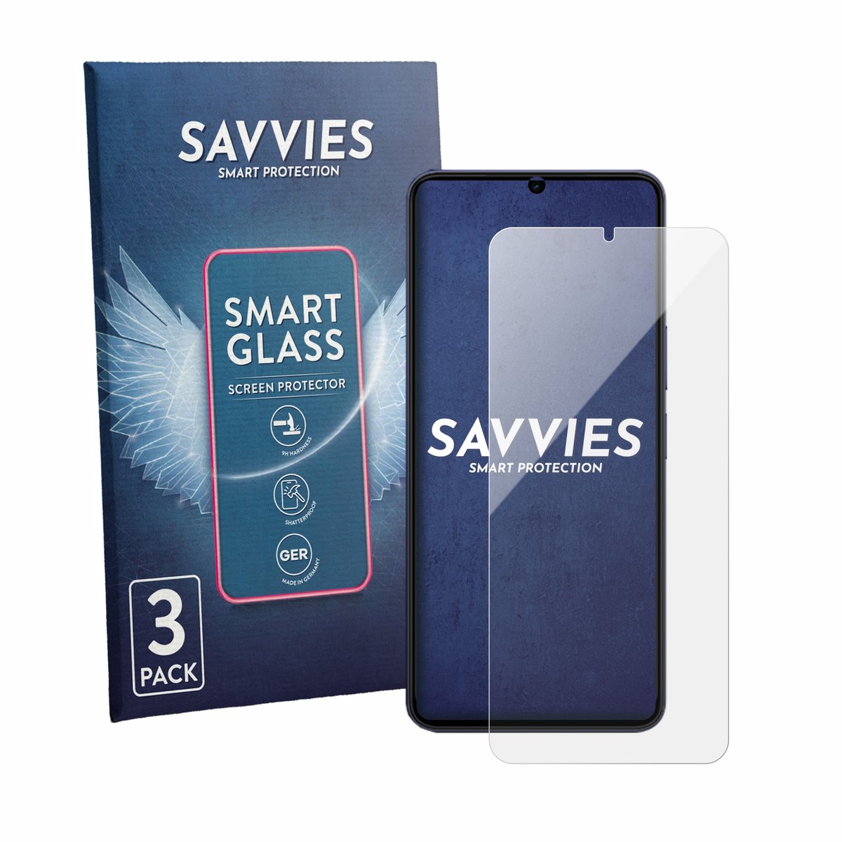3 Stuks Savvies Screenprotector - geschikt voor Vivo T5 Lite - beschermfolie glas transparant