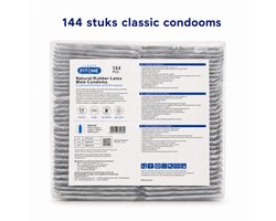 condooms 144 stuks – condooms naturel – condooms met glijmiddel – condooms 52mm – condooms grootverpakking – FiTONE