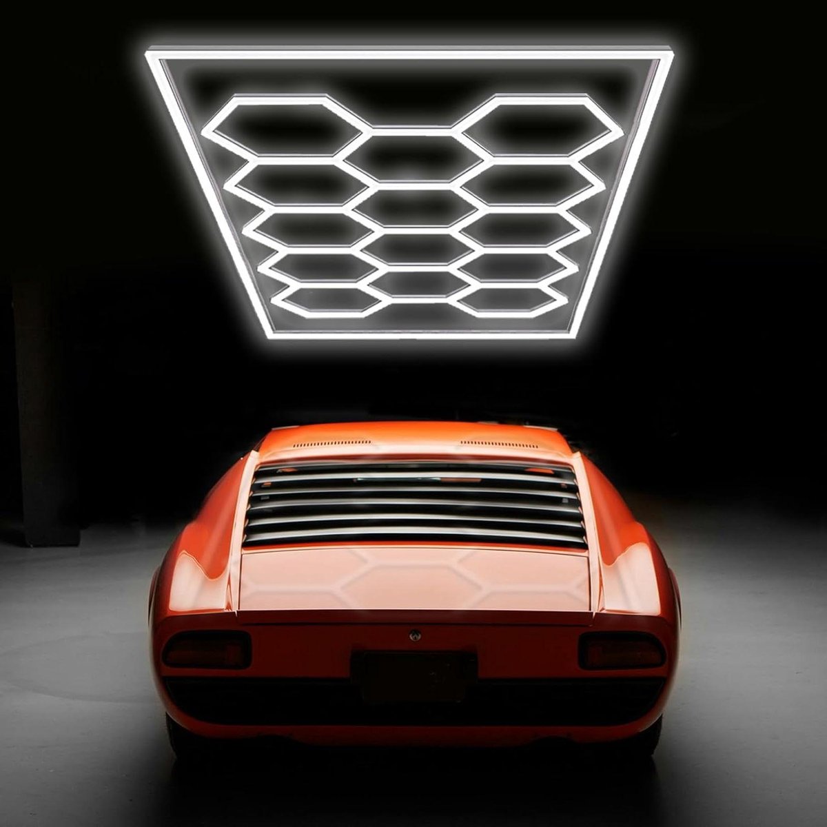 Hexagon LED Lamp - Garagelamp Plafondlamp - Werkplaats Verlichten - Superhelder Daglichtwit - 672W - Wit