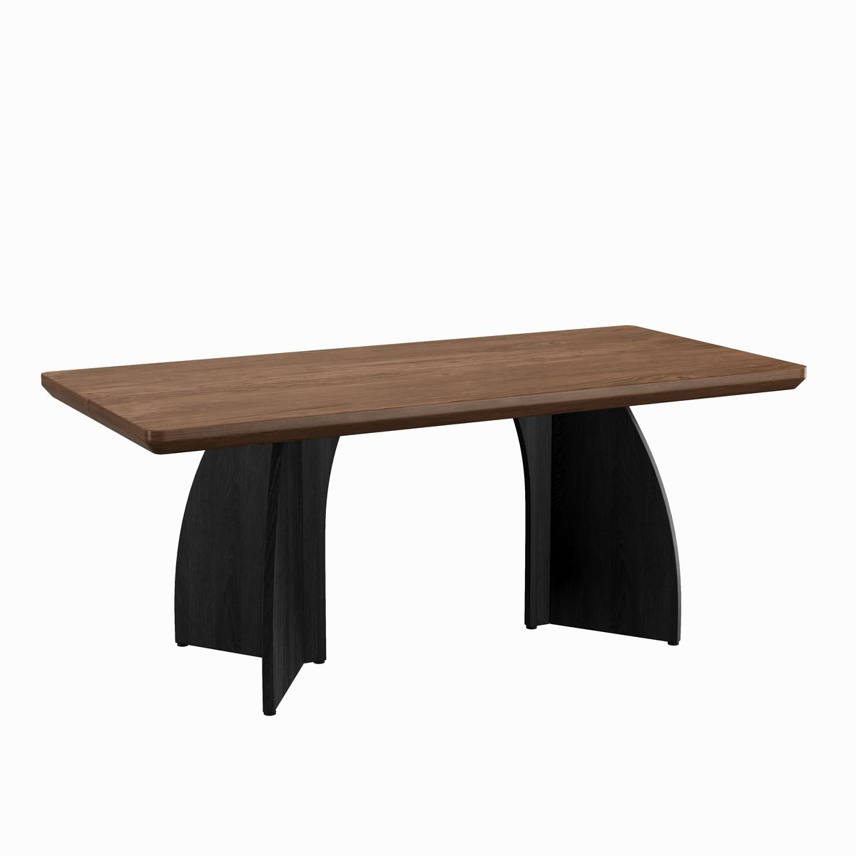 Eettafel - Moderne Eettafel - MDF Tafel - Eetkamertafel - Waterbestendig - Krasbestendig - 4cm Dik Blad - Zwarte Poten - Eetkamer - 160x80cm - 4-6 Personen - Walnootkleur