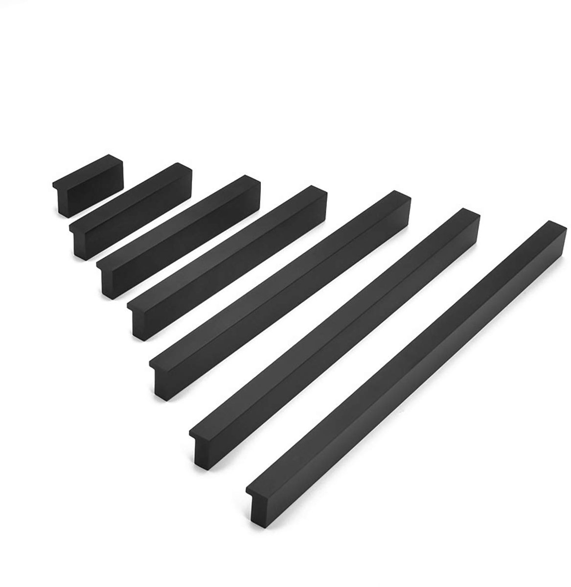 2 stuks L 90° kastgrepen zwarte kast deurgreep trekknoppen commode ladegreep sets, aluminium, massief, gatafstand 64 mm