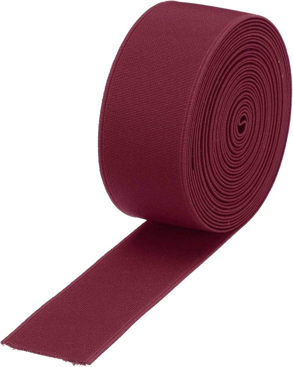 Elastische banden om te naaien, 4 cm, rood, bordeaux, elastische spoel met hoge elasticiteit voor pruiken, riemen, broeken