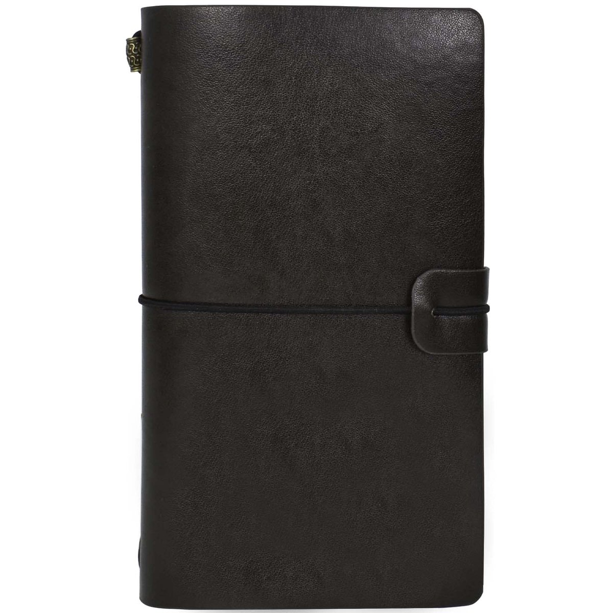 Notitieboek, klassiek navulbaar, reisdagboek, blanco pagina's met elastische sluitband, werkopname om te schrijven, schetsboek, schrijfboek, 4 soorten (zwart)