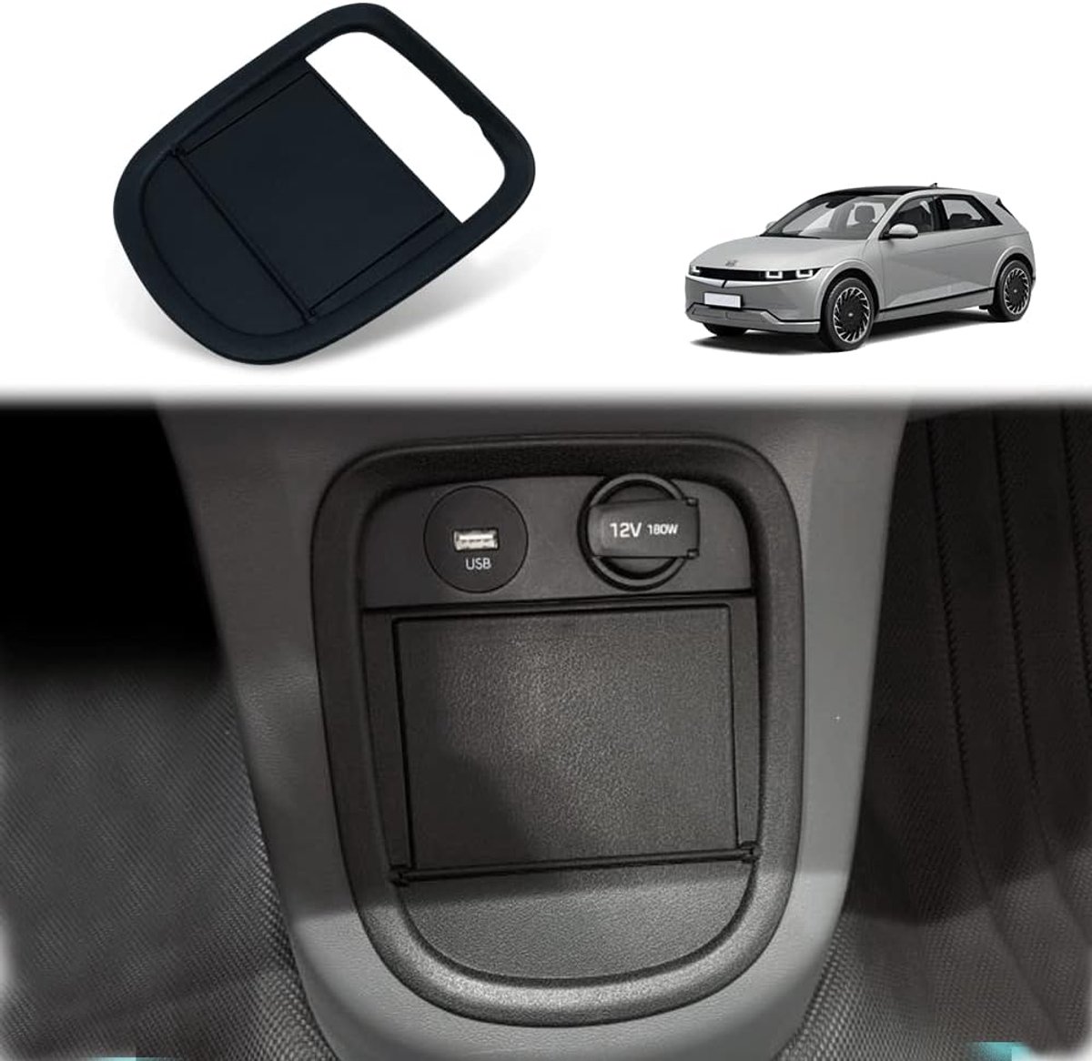 Compatibel met Hyunda i Ioniq5 middenconsole, onderste dashboardafdekking, accessoires, onderste opbergbox, paneelafdekking, POP open