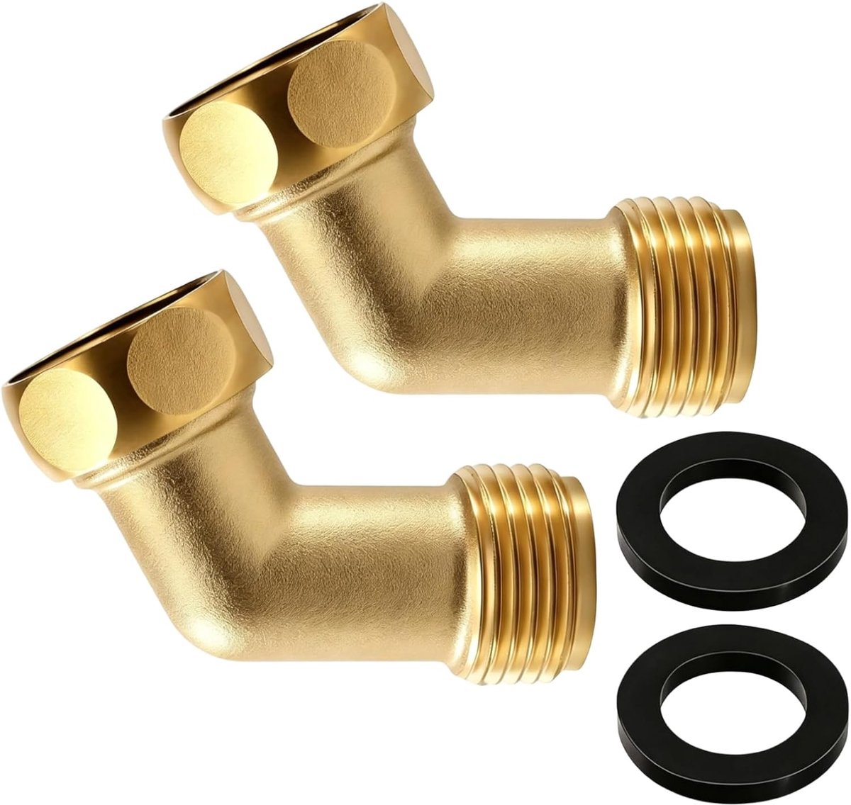 2 stuks messing beweegbare schroefverbinding, hoekschroefverbinding 3/4 inch 45 ° | Messing hoek 45° 3/4" IG/AG schroefverbinding voor drinkwater centrale verwarmingssystemen tuin keuken