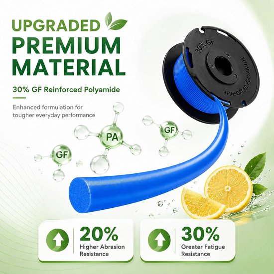 Spoelen voor Ryobi grastrimmers, 1,6 mm x 3,5 m draadspoel compatibel met Ryobi One+ 18V 24V 40V, inclusief 2 spoeldoppen, trimmer spoel voor Easy Edge tuinieren — afbeelding 5