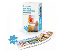 Navullingen Mobiele Fotoprinter 20 Fotovellen - Fotopapier Mini Fotoprinter - Pocket Printer Papier - Thermal Printer Smartphone - Fotopapier - Refill Pack Fotoprinter - Afdrukken Foto Telefoon - Navulling Mini Printer - 5,4 × 8,2 cm - Silvergear Image