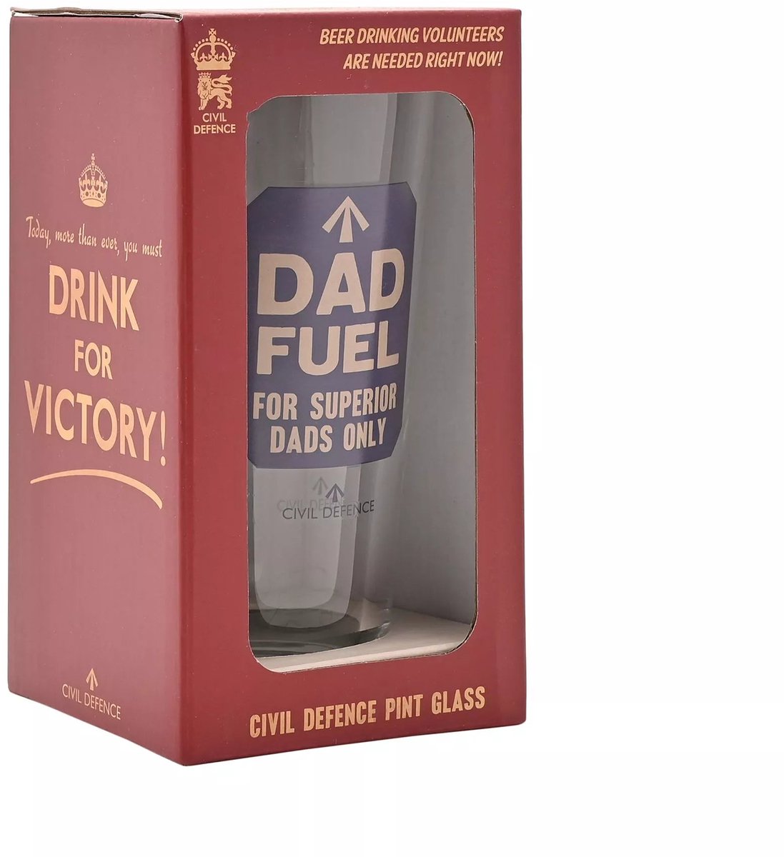 Civil Defence Dad Fuel Pint Glass