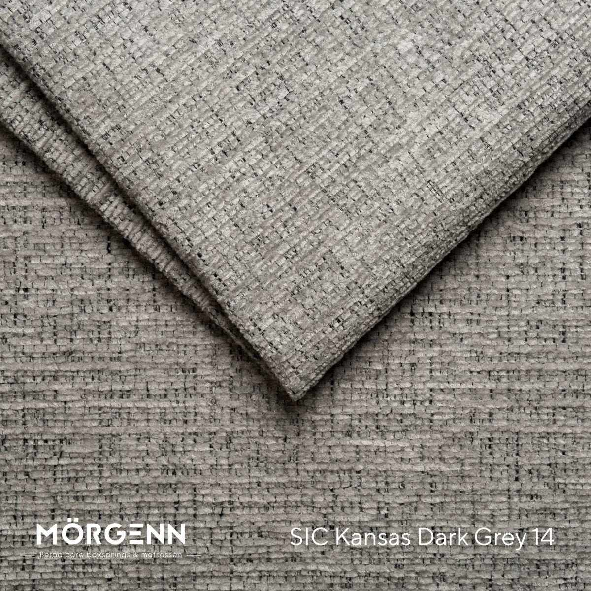 Mörgenn SIC Kansas Stofstaal - Chenille Stof voor Boxspring en Bed - Dark Grey 14