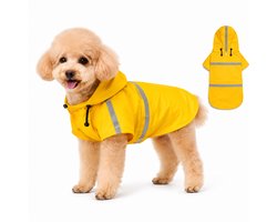 Hondenregenjas - Regenjas Hond - Waterdicht en Reflecterend - Hondenjas met Verstelbare Pasvorm - 30cm Ruglengte