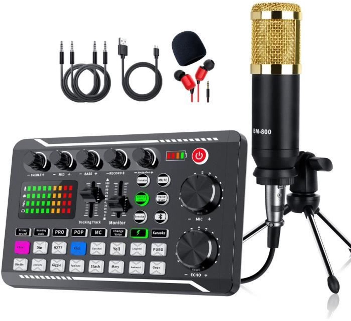 Mixer - MARSEE - F998 - BM-800 Microfoon - Bluetooth - Mixing Effects