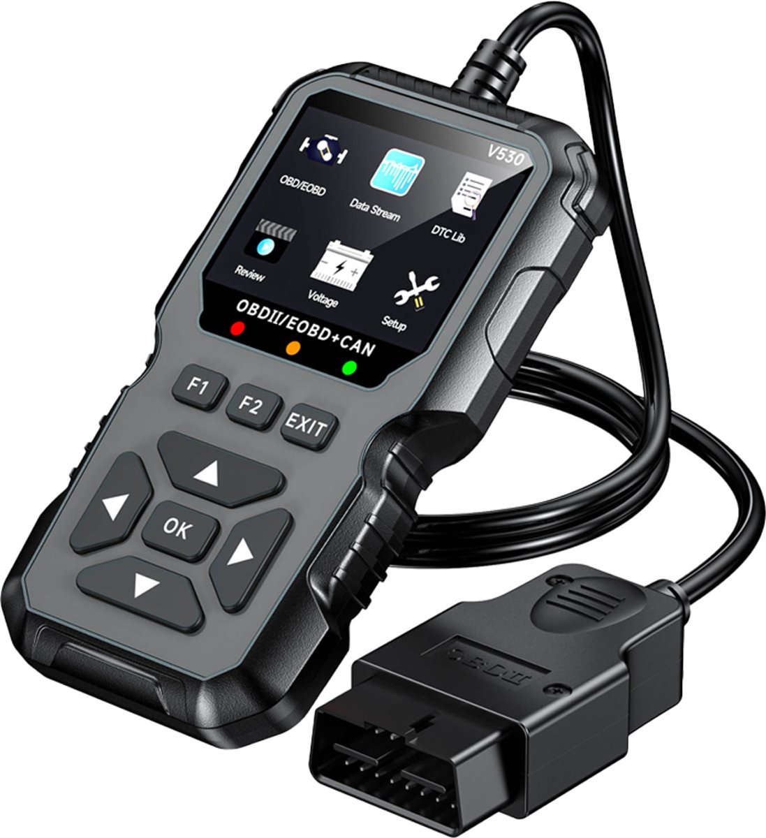 OUYLAF OBD2 scanner - Auto diagnoseapparaat - EOBD scanner - Auto Uitlezen en Storing Verwijderen - Grijs - Autodiagnose - Nederlandse taal ondersteund