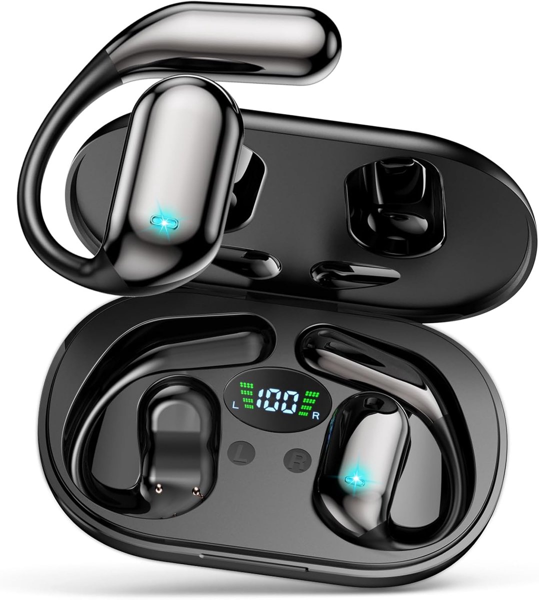 4-in-1 AI-hoofdtelefoonvertaler in realtime: hoofdtelefoonvertaler voor 164 talen en 7 modi met app – 75 uur batterijduur, Bluetooth 6.1, vertaal-oortjes voor iOS en Android – ENC-vertaler voor reizen